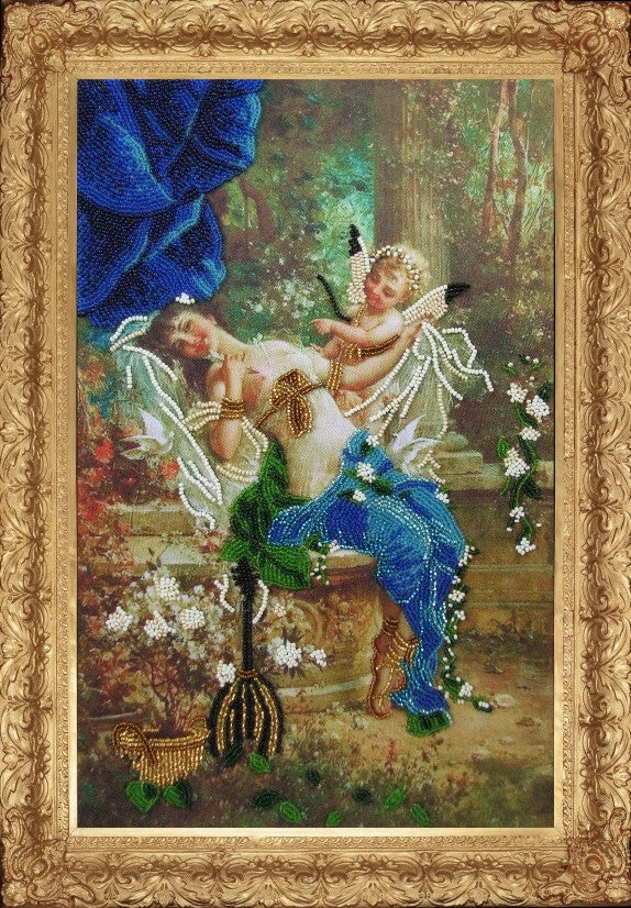 DIY Bead Embroidery Kit "Arrows of Cupid" 14.6"x9.1" / 37.0x23.0 cm