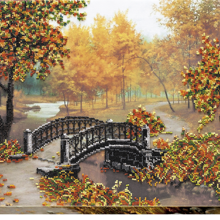 DIY Bead Embroidery Kit "Gold of Autumn" 14.6"x11.8" / 37.0x30.0 cm