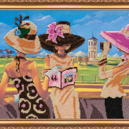 DIY Bead Embroidery Kit "At the race track – 2" 17.7"x11.8" / 45.0x30.0 cm