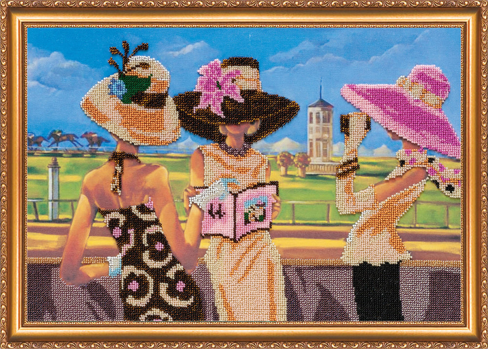 DIY Bead Embroidery Kit "At the race track – 2" 17.7"x11.8" / 45.0x30.0 cm