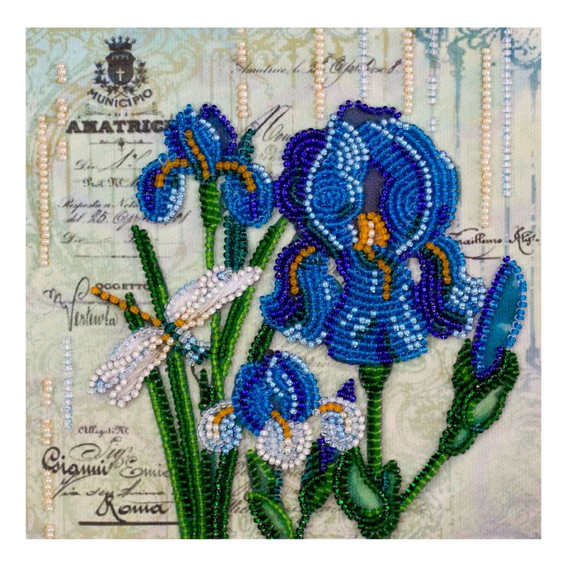 DIY Bead Embroidery Kit "Ultramarine"  5.9"x5.9" / 15.0x15.0 cm