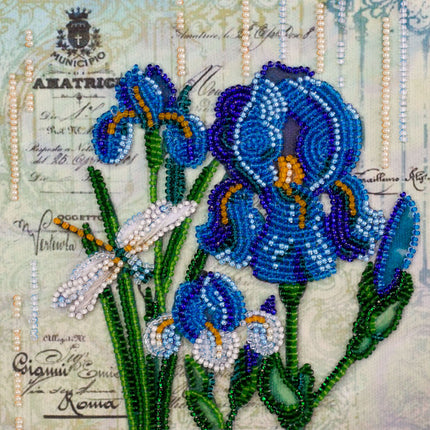 DIY Bead Embroidery Kit "Ultramarine"  5.9"x5.9" / 15.0x15.0 cm