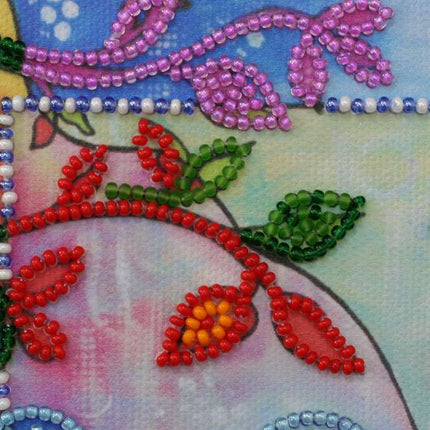 DIY Bead Embroidery Kit "Spring for birds"  5.9"x5.9" / 15.0x15.0 cm