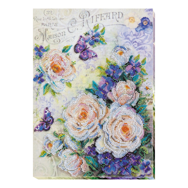 DIY Bead Embroidery Kit "Flowers for your beloved" 9.8"x13.8" / 25.0x35.0 cm