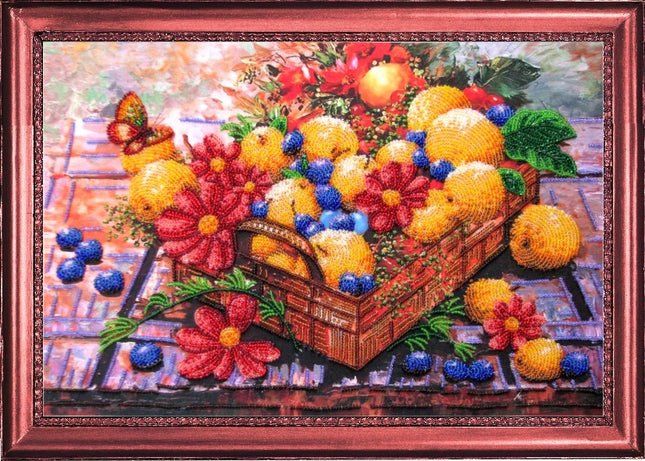 DIY Bead Embroidery Kit "Generous Autumn" 9.8"x14.6" (25.0x37.0 cm)