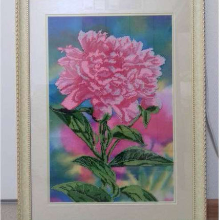 DIY Bead Embroidery Kit "Peony" 12.6"x18.9" / 32.0x48.0 cm