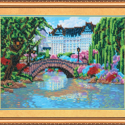 DIY Bead Embroidery Kit "Park" 11.8"x9.1" / 30.0x23.0 cm