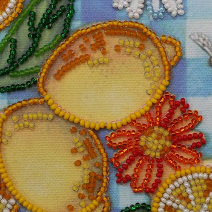 DIY Bead Embroidery Kit "The summer limons"  5.9"x5.9" / 15.0x15.0 cm