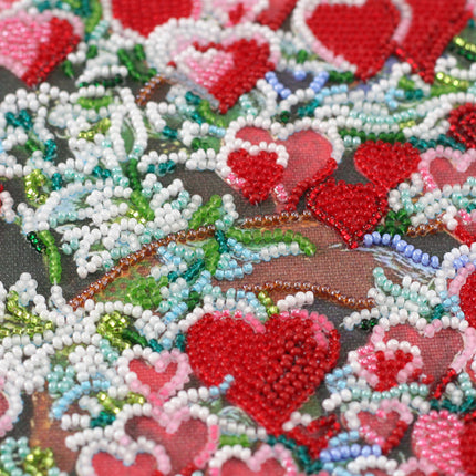 DIY Bead Embroidery Kit "Tree of love" 14.6"x10.6" / 37.0x27.0 cm