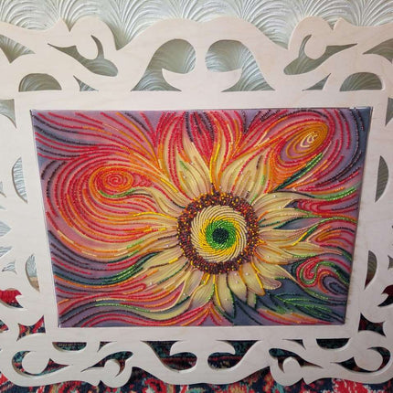 DIY Bead Embroidery Kit "Sunny pulse" 15.7"x11.8" / 40.0x30.0 cm
