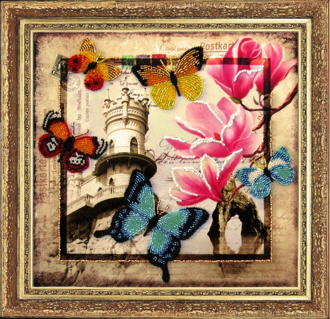 Bead DIY Embroidery Kit "Greetings from Crimea" 10.2"x10.6"/ 26.0x27.0 cm