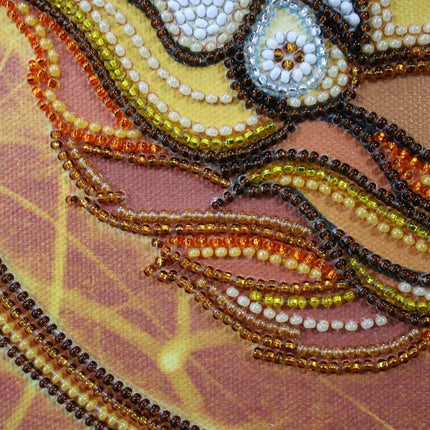 DIY Bead Embroidery Kit "Leo" 8.7"x8.7" / 22.0x22.0 cm
