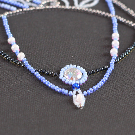 DIY Bead Embroidery Kit "Moon pattern" 10.2"x13.0" / 26.0x33.0 cm