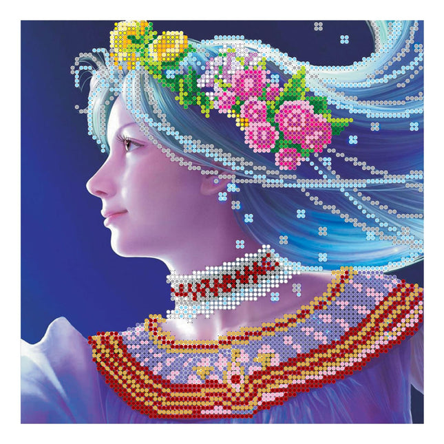 Canvas for bead embroidery "Diva" 7.9"x7.9" / 20.0x20.0 cm