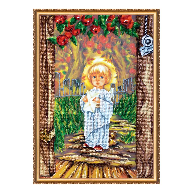 DIY Bead Embroidery Kit "The Good News" 12.6"x17.1" / 32.0x43.5 cm