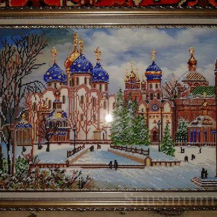 DIY Bead Embroidery Kit "Church" 16.9"x11.8" / 43.0x30.0 cm