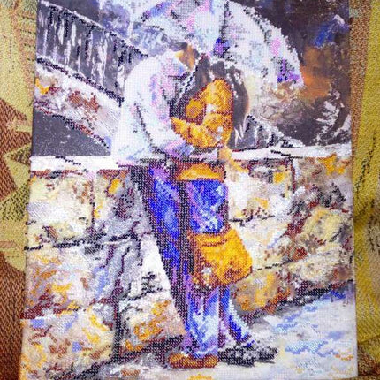 DIY Bead Embroidery Kit "Neoromantic" 11.0"x13.8" / 28.0x35.0 cm