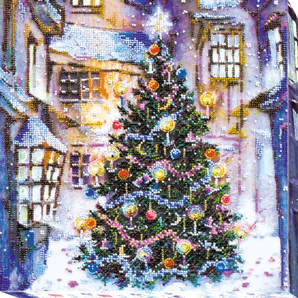 DIY Bead Embroidery Kit "Holliday under the windows" 11.8"x11.8" / 30.0x30.0 cm