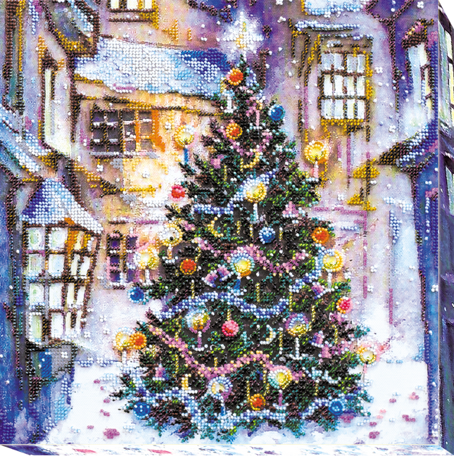 DIY Bead Embroidery Kit "Holliday under the windows" 11.8"x11.8" / 30.0x30.0 cm