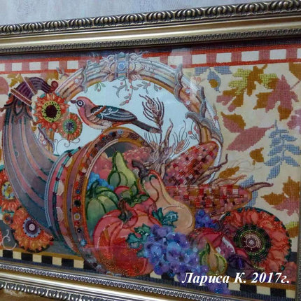 DIY Bead Embroidery Kit "Cornucopia" 19.7"x13.8" / 50.0x35.0 cm