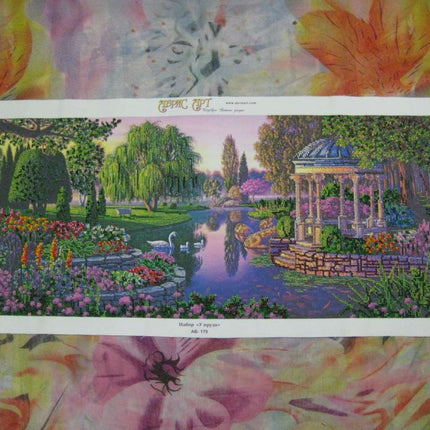 DIY Bead Embroidery Kit "By the pond" 31.5"x11.8" / 80.0x30.0 cm