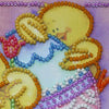 DIY Bead Embroidery Kit "Funny chickens"  5.9"x5.9" / 15.0x15.0 cm