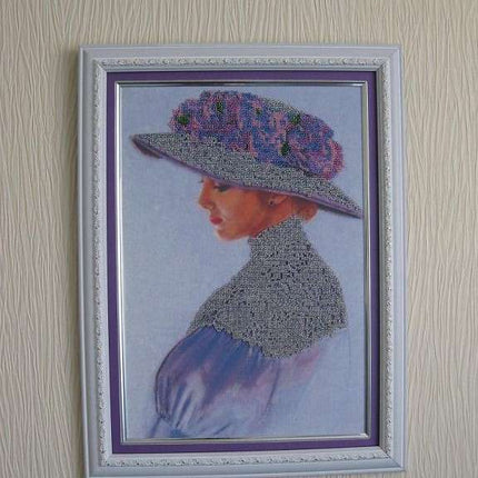 DIY Bead Embroidery Kit "Violet" 11.0"x15.7" / 28.0x40.0 cm