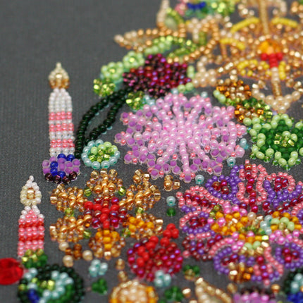 DIY Bead Embroidery Kit "Golden lights" 11.0"x15.0" / 28.0x38.0 cm