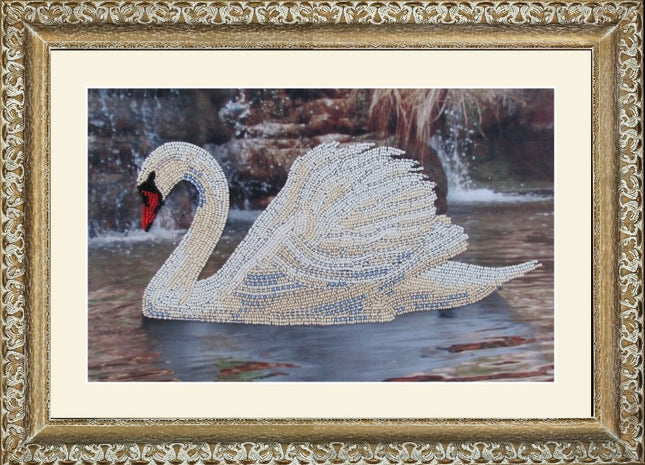 DIY Bead Embroidery Kit "Swan" 8.3"x13.0" / 21.0x33.0 cm