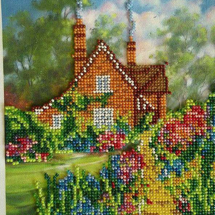 Canvas for bead embroidery "In the Countryside" 6.3"x7.9" / 16.0x20.0 cm