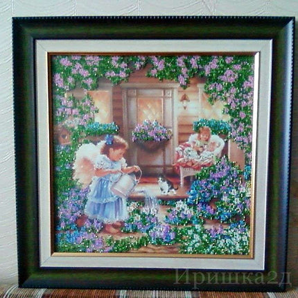DIY Bead Embroidery Kit "Angels" 12.6"x12.6" / 32.0x32.0 cm