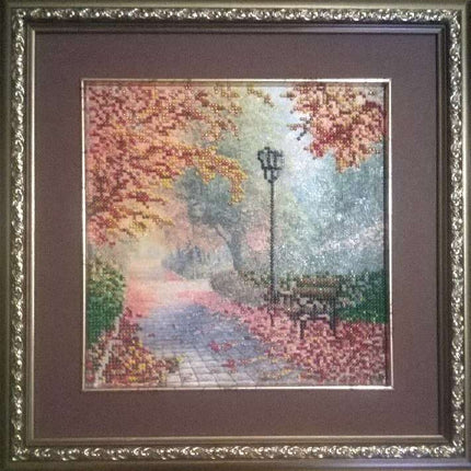 Canvas for bead embroidery "Tansparent autumn" 7.9"x7.9" / 20.0x20.0 cm