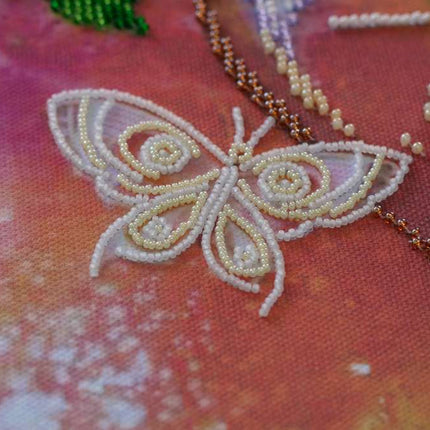 DIY Bead Embroidery Kit "Lilac still life" 11.8"x16.5" / 30.0x42.0 cm