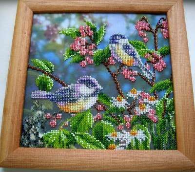 Canvas for bead embroidery "Morning Forest" 7.9"x7.9" / 20.0x20.0 cm