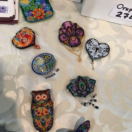 Beadwork kit for creating brooch "Flower-de-luce"