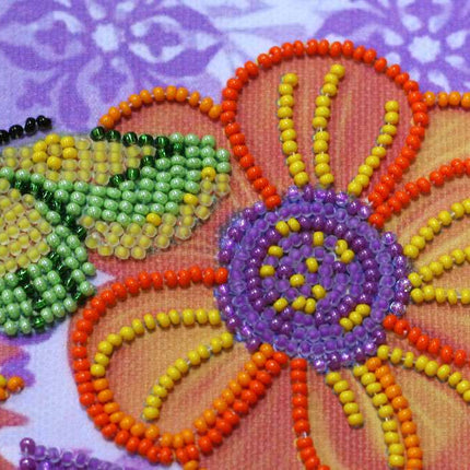 DIY Bead Embroidery Kit "Amazing flowers"  5.9"x5.9" / 15.0x15.0 cm