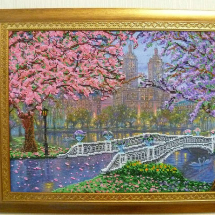 DIY Bead Embroidery Kit "Spring bloom" 15.7"x11.8" / 40.0x30.0 cm
