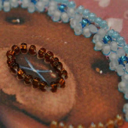 DIY Bead Embroidery Kit "Favourite bear"  5.9"x5.9" / 15.0x15.0 cm
