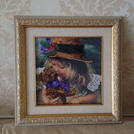 Canvas for bead embroidery "My Favourite Toy" 7.9"x7.9" / 20.0x20.0 cm