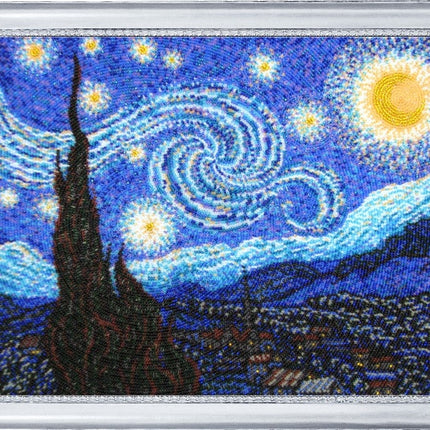 Bead DIY Embroidery Kit "Starry Night (after V. Van Gogh)" 10.6"x13.4"/ 27.0x34.0 cm