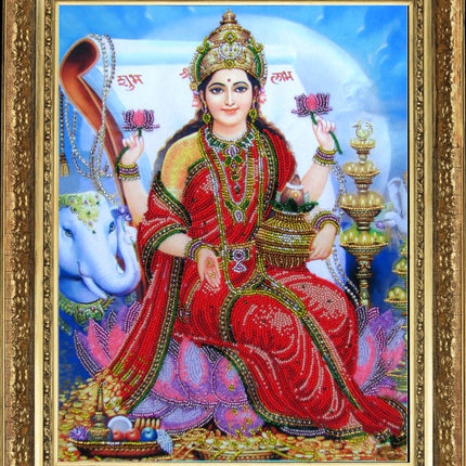 DIY Bead Embroidery Kit "Lakshmi" 13.4"x10.2" / 34.0x26.0 cm