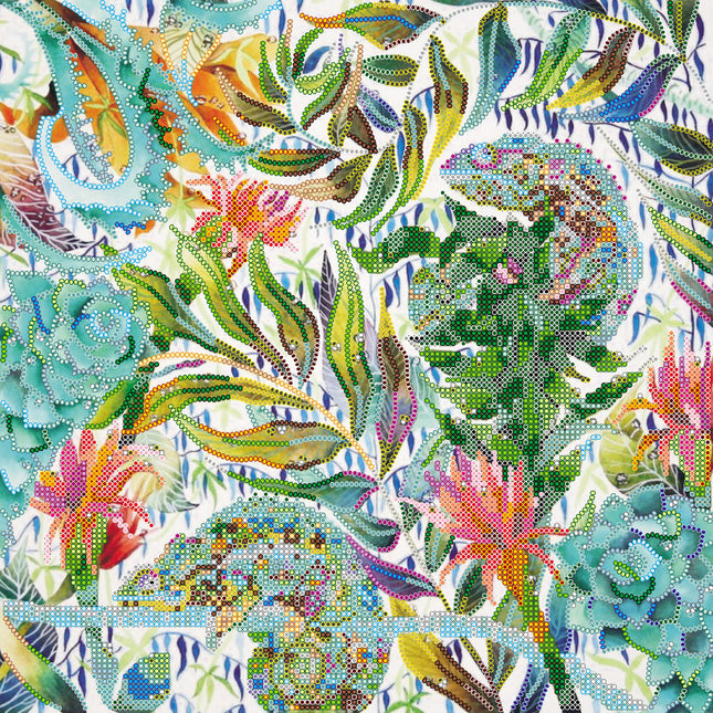 Canvas for bead embroidery "Jungle" 11.8"x11.8" / 30.0x30.0 cm