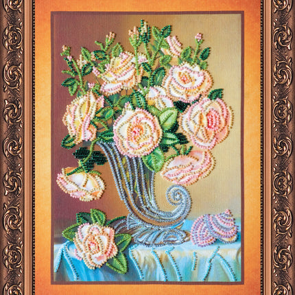 DIY Bead Embroidery Kit "Pearl" 8.9"x11.4" / 22.5x29.0 cm