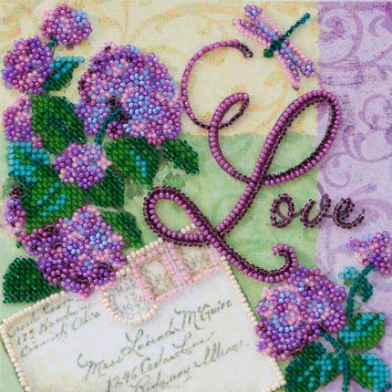 DIY Bead Embroidery Kit "Love"  5.9"x5.9" / 15.0x15.0 cm
