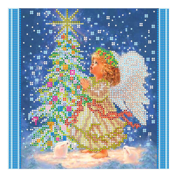 Canvas for bead embroidery "The Christmas Star" 7.9"x7.9" / 20.0x20.0 cm
