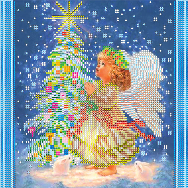 Canvas for bead embroidery "The Christmas Star" 7.9"x7.9" / 20.0x20.0 cm