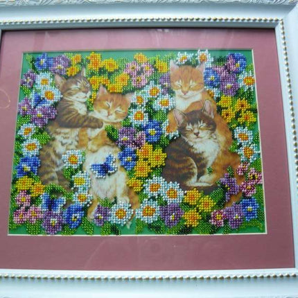 DIY Bead Embroidery Kit "Summer dream" 9.8"x7.9" / 25.0x20.0 cm