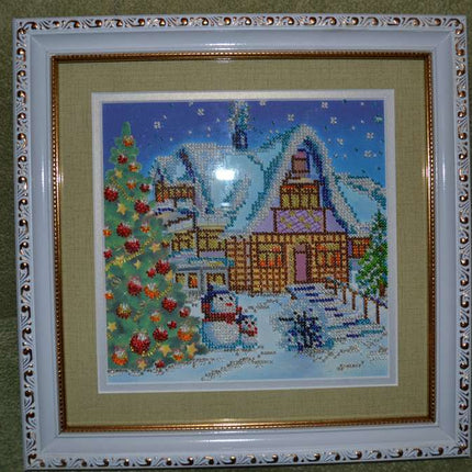 Canvas for bead embroidery "Winter Tale" 7.9"x7.9" / 20.0x20.0 cm