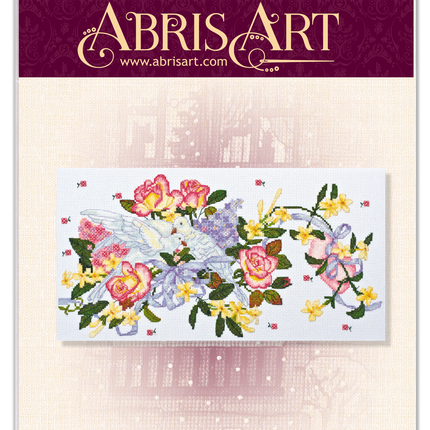 DIY Cross Stitch Kit "Doves" 13.8"x7.1"