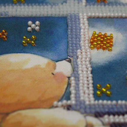 DIY Bead Embroidery Kit "Starlight night"  5.9"x5.9" / 15.0x15.0 cm